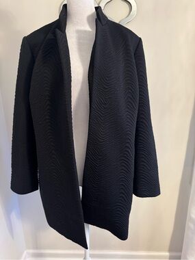 Chico's Black Textured Open-Front Blazer